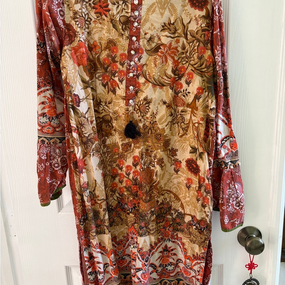 Floral Long Sleeve Tunic Dress
